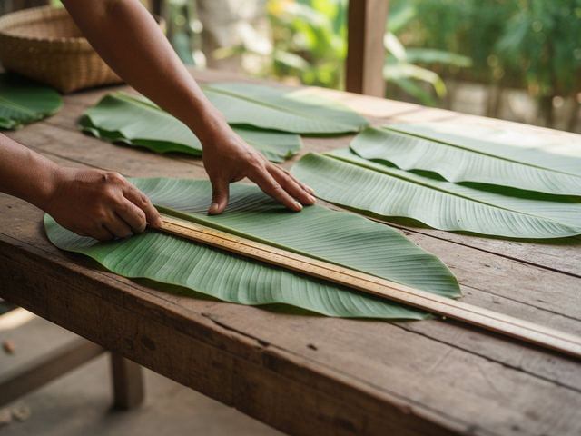 Illustration of leaves being measured with a ruler during grading (AI illustration, not a photo)